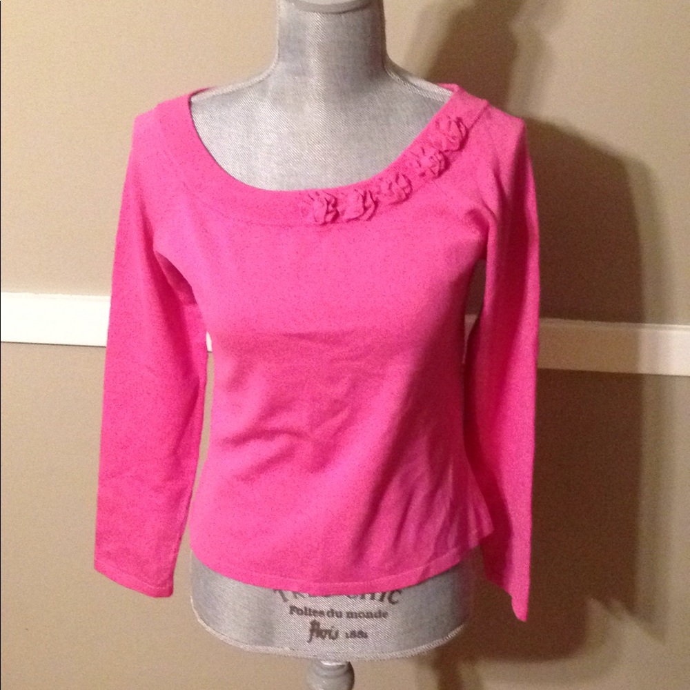 Pink sweater with flowers